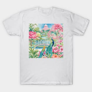 Preppy colors mystical chinoiserie garden T-Shirt